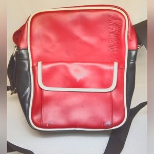VTG Old Navy Crossbody Messenger/Travel/Shoe/Gym/Flight Bag Red/Black READ